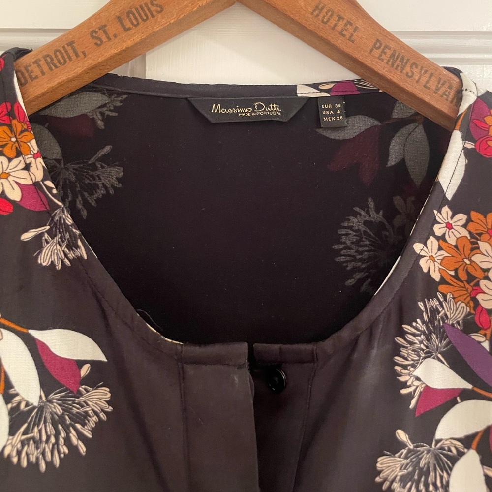 Massimo Dutti Button Up Tie Dress View 3